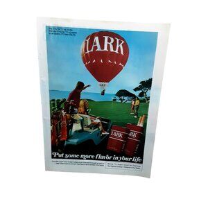 1973 Lark Cigarettes Ad Golf Scene Hot Air Balloon Vintage Print